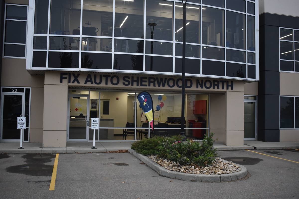 Storefront of Fix Auto Sherwood North at Unit 100, 167 Provincial Ave, Sherwood Park